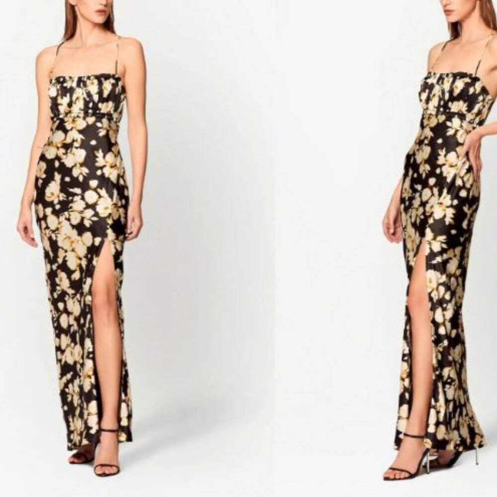 Nicholas Baro Ruched Floral-Print Dress | Size 4